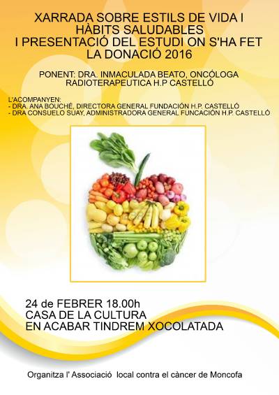 Xarrada sobre càncer, estils de vida i hàbits saludables a Moncofa