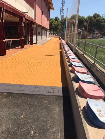 Rehabilitación firme zona deportiva
