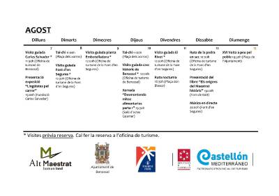 Visitas guiadas, libros y música en el fin de semana de Benassal