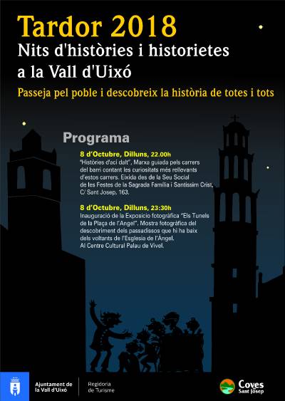 El Ayuntamiento de la Vall d’Uixó organiza la ruta nocturna ‘Històries d’ací d’alt’ el 8 de octubre