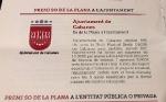 L?Ajuntament de Cabanes rep el premi so de la Plana per part de la F?Ederació de Societat Musicals