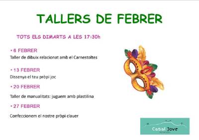 El Casal Jove realizará talleres todos los martes de febrero