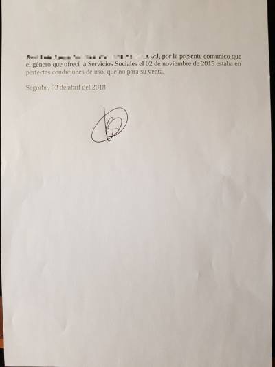 PP. Desaparece una donación a Servicios Sociales de Segorbe