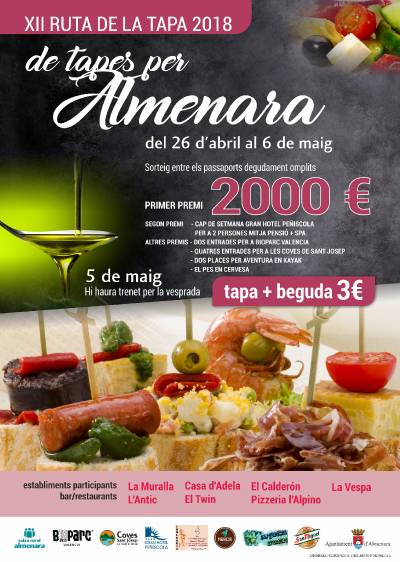 La Ruta de la Tapa de Almenara se celebrará del 26 de abril al 6 de mayo