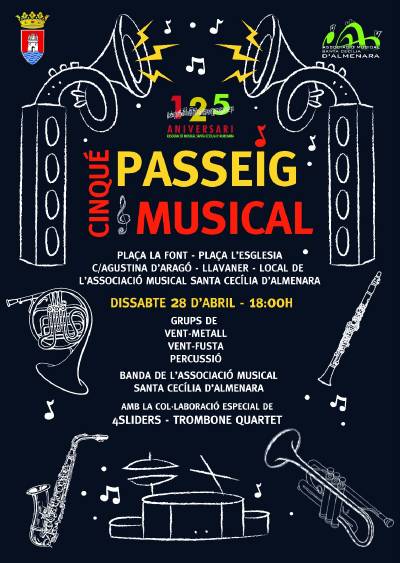 L'Associació Musical Santa Cecília d'Almenara celebrarà el dissabte el seu V Passeig Musical