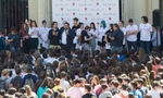 La Diputación y 'Nada Será Igual' convierten el centro de Castellón en el mayor punto de apoyo contra el acoso escolar