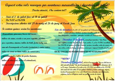 L'Escola d'Estiu d'Almenara portarà per lema 'Els pirates de la mar'