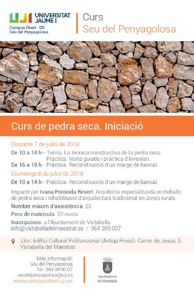 Curs d'iniciació de la tècnica constructiva de la pedra seca en Vistabella del Maestrat