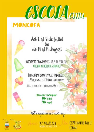 Abierto el plazo de inscripción para la Escuela de Verano a Moncofa