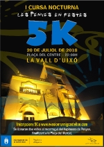El Ayuntamiento de la Vall d'Uixó y les Penyes en Festes presentan la I Cursa Nocturna 5K