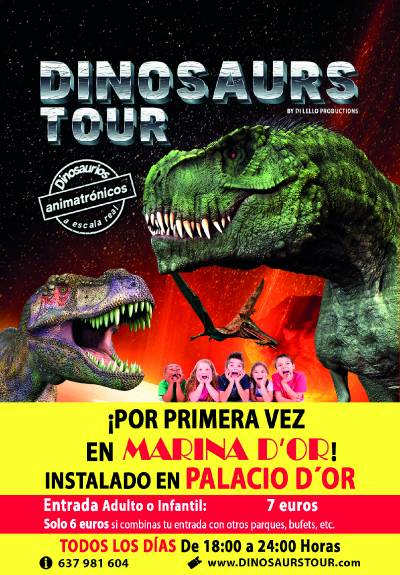 Dinosaurs Tour, la mayor exposición de dinosaurios animátrónicos llega a Marina d’Or