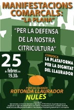 Almenara se suma a les mobilitzacions comarcals de la Plataforma per la Dignitat del LLaurador a Nules