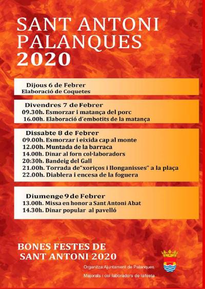 Palanques celebrarà Sant Antoni del 6 al 9 de febrer