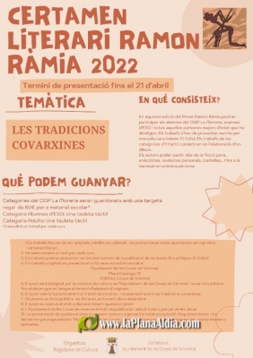 Les Coves de Vinrom lanza una nueva edicin del Certamen Literario Ramon Rmia centrada en las tradiciones covarxinas 