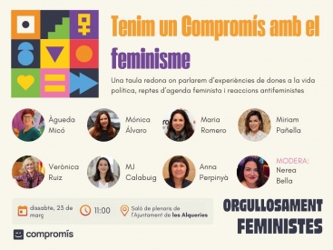 Compromis per Les Alqueries organiza una mesa de politica feminista por el mes de la Mujer