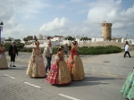 Las reinas falleras en el homenaje a las falleras mayores de la Comunitat Valenciana.