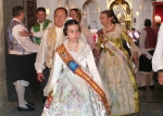La reina fallera infantil participó en la ofrenda de Alicante.