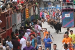 Burriana se estrena en los encierros de toros cerriles con un herido grave y once leves