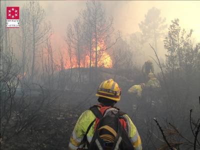 Arden 10 hectreas en Montan en un incendio provocado por un rayo latente