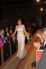 Paula Rico recibe la  banda de Reina de las fiestas de Vila-real