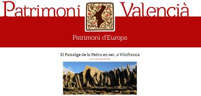 El paisaje de la Piedra en Seco de Vilafranca participa en las Jornadas de Patrimoni Valenci
