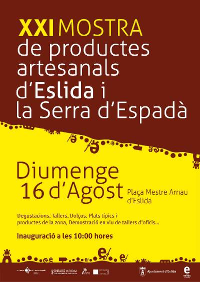 Eslida celebrar el domingo 16 de agosto la XXI Mostra de Productes Artesanals de la Serra d'Espad