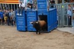 Lleno en el recinto de los toros y primer herido de la fiestas