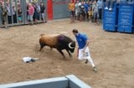 Lleno en el recinto de los toros y primer herido de la fiestas