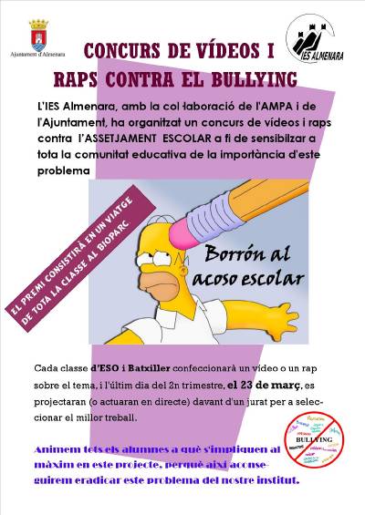 El IES Almenara organiza un concurso contra el acoso escolar