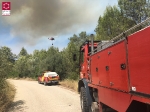 27 medios aéreos y más de 300 personas trabajan en frenar un incendio forestal declarado en Artana y amenaza la Serra d'Espadà