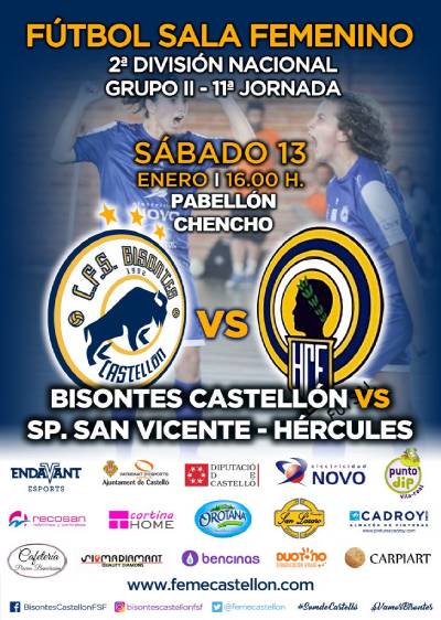 Previa Bisontes Castelln FSF contra SP.San Vicente-Hrcules FS
