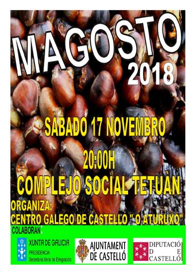 El Centro Galego de Castell 'O Aturuxo' celebra el prximo sbado el popular 'Magosto'