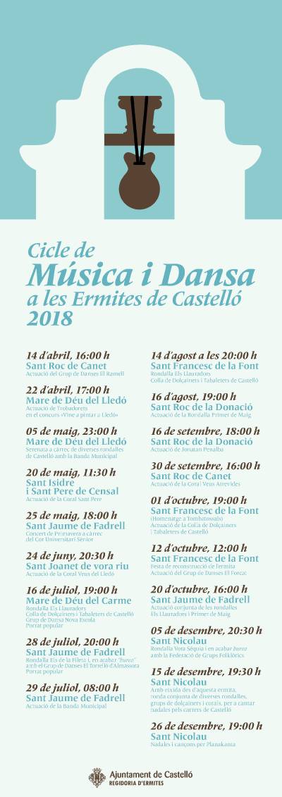 El tercer Cicle de Msica i Dansa a les Ermites de Castell potenciar cultura i festa popular fins desembre