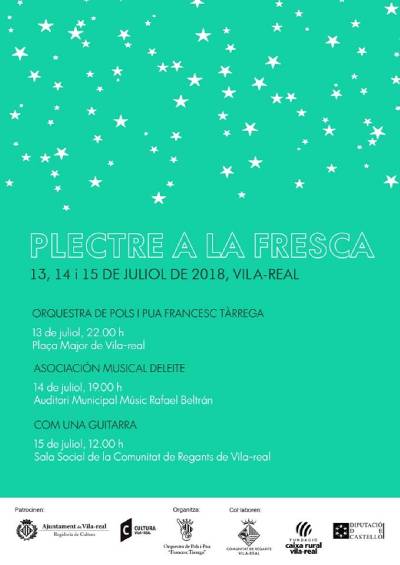 La quinta edicin del festival Plectre a la Fresca programa tres conciertos con orquestas de Vila-real, Toledo y Elche