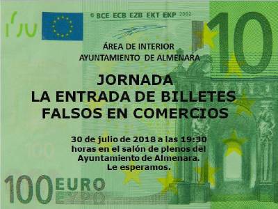 La Polica Local de Almenara realizar una charla informativa sobre la deteccin de billetes falsos