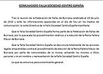 Comunicado de la Falla Socieda Centro España