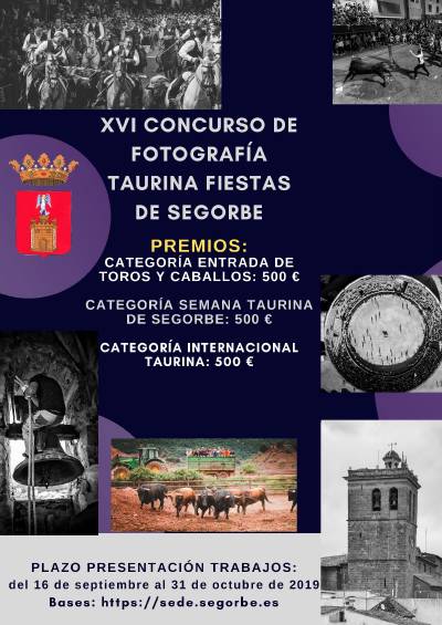 El XVI Concurso de Fotografa Taurina Fiestas de Segorbe 2019 cierra su plazo de presentacin el da 31 de octubre