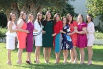 Las Reinas Falleras de Burriana 2020 se fotografían con las Falleras Mayores del próximo ejercicio