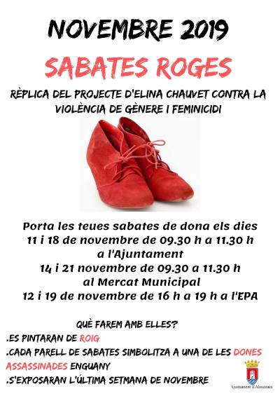 Zapatos rojos contra la violncia de gnero y feminicidio en Almenara