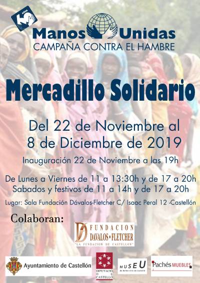 Manos Unidas de Castelln celebrar el tradicional mercadillo solidario
