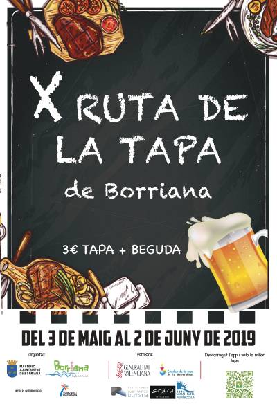 La Ruta de la Tapa arriba a la seua desena edici a Borriana amb la participaci de ms de 30 bars i restaurants