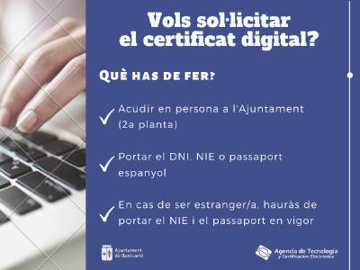 L?Ajuntament de Benicarl tramita ms de cinquanta certificats digitals durant el primer mes