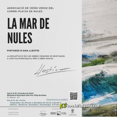 La Biblioteca municipal acoge una exposición benéfica sobre la Mar de Nules