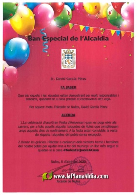 Nules organizará una Gran Fiesta Infantil cuando pase la pandemia