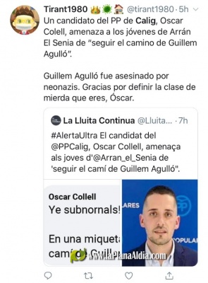 Fiscalía General traslada a la Fiscalía contra los delitos de Odio y la Fiscalía de Castelló denuncia sobre portavoz de PP en Càlig