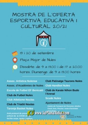 Una docena de entidades participarn en la Mostra de Serveis i Activitats Esportives, Educatives i Culturals