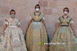Las candidatas a Reina Fallera de Burriana, juntas y con traje regional