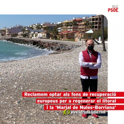 Martnez (PSPV  PSOE) reclama optar als fons de recuperaci europeus per a regenerar el litoral i la Marjal de Nules-Borriana