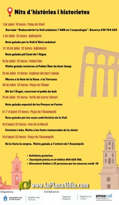La Vall d'Uixó presenta la programación de verano 'Nits d'històries i historietes'