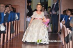 Mar?a Olivas Vidal  ja llueix la banda que la acredita com a Reina Fallera infantil de Burriana 2023